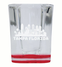 Load image into Gallery viewer, Tampa Florida Souvenir 2 Ounce Engraved Shot Glass Square Red Base Single Unit
