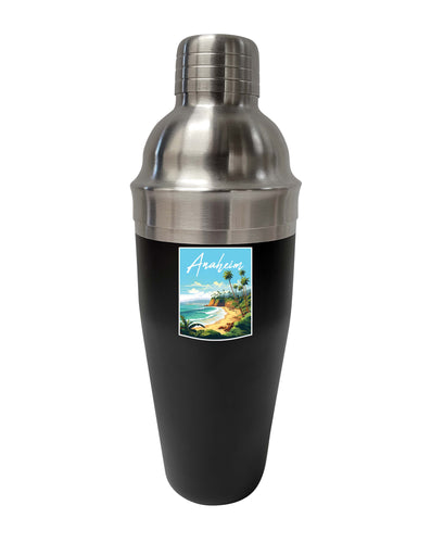 Anaheim California Design B Souvenir 24 oz Stainless Steel Cocktail Shaker Black 4-Pack