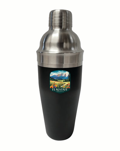 Flagstaff Arizona Design C Souvenir 24 oz Stainless Steel Cocktail Shaker Black Single