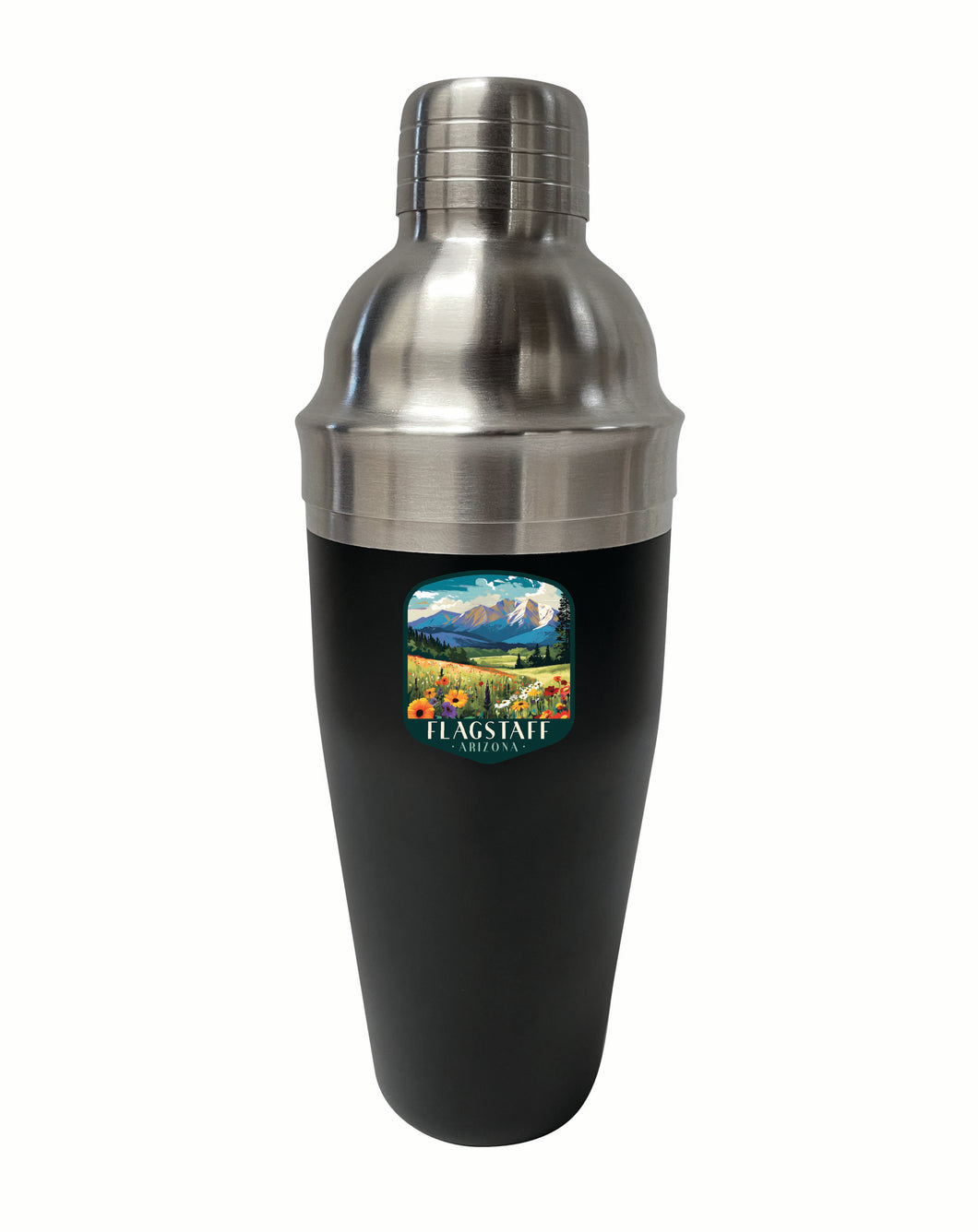 Flagstaff Arizona Design C Souvenir 24 oz Stainless Steel Cocktail Shaker Black Single