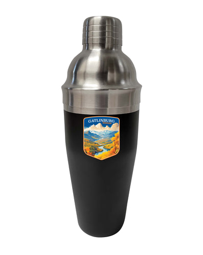 Gatlinburg Tennessee Design D Souvenir 24 oz Stainless Steel Cocktail Shaker Black 2-Pack