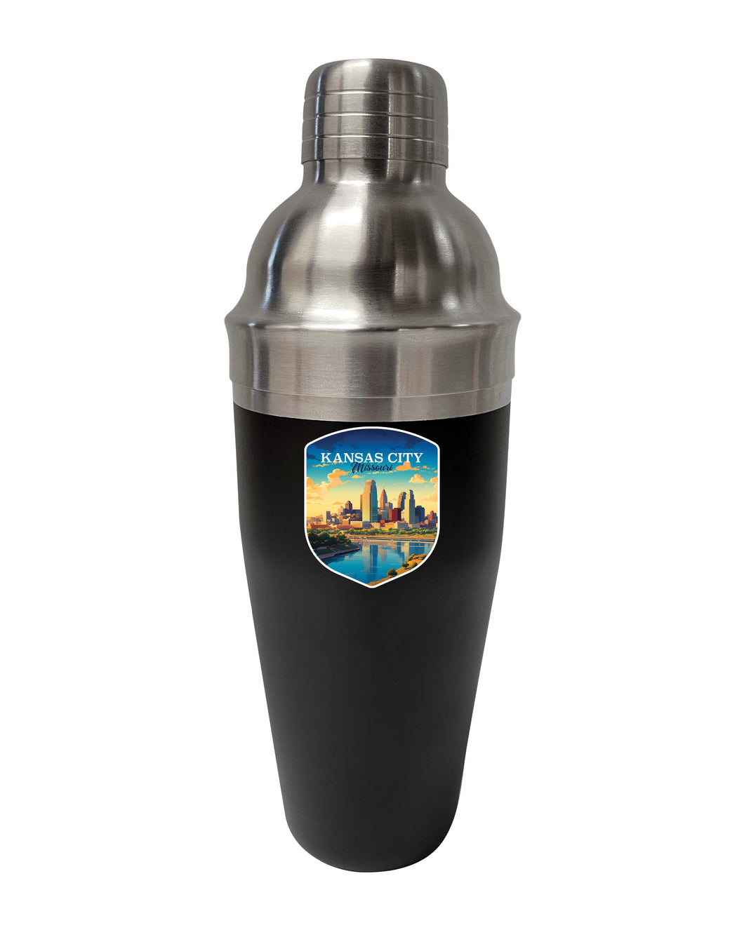 Kansas City Missouri Design A Souvenir 24 oz Stainless Steel Cocktail Shaker Black Single