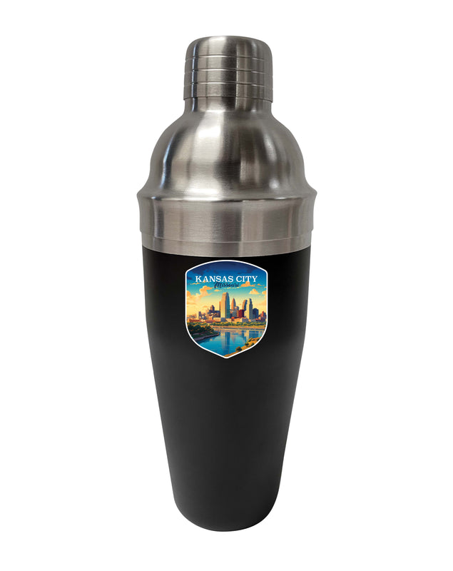 Kansas City Missouri Design A Souvenir 24 oz Stainless Steel Cocktail Shaker Black Single
