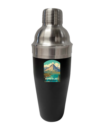 Mammoth Lakes California Design A Souvenir 24 oz Stainless Steel Cocktail Shaker Black 4-Pack