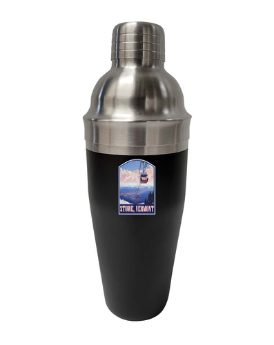 Stowe Mountain Vermont Design B Souvenir 24 oz Stainless Steel Cocktail Shaker Black Single