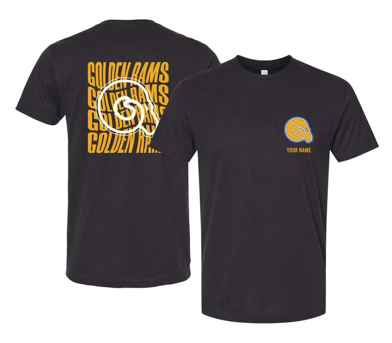 Albany State University Offic. Licensed Custom Unisex T-Shirt – Left Chest and Large Back Ripple Design XS