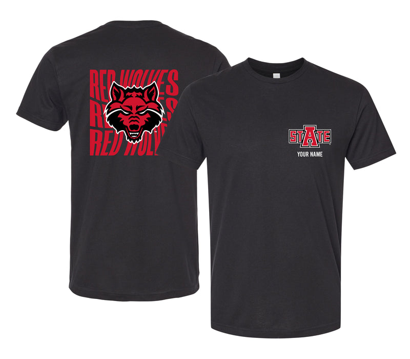 Arkansas State Offic. Licensed Custom Unisex T-Shirt – Left Chest and Large Back Ripple Design XS