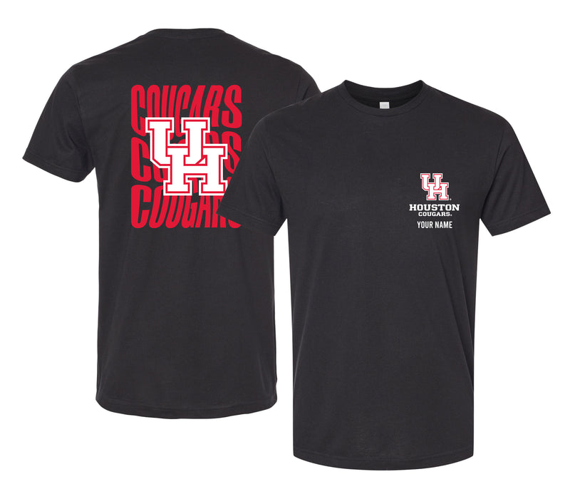 University of Houston Offic. Licensed Custom Unisex T-Shirt – Left Chest and Large Back Ripple Design XS