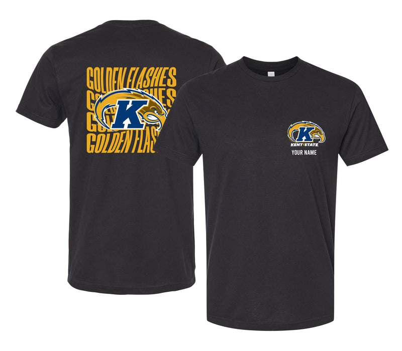 Kent State University Offic. Licensed Custom Unisex T-Shirt – Left Chest and Large Back Ripple Design XS