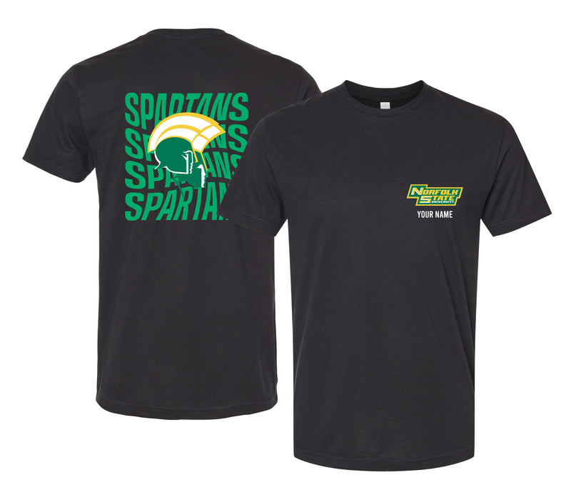 Norfolk State University Offic. Licensed Custom Unisex T-Shirt – Left Chest and Large Back Ripple Design XS