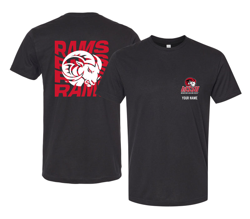 Winston-Salem State Offic. Licensed Custom Unisex T-Shirt – Left Chest and Large Back Ripple Design XS