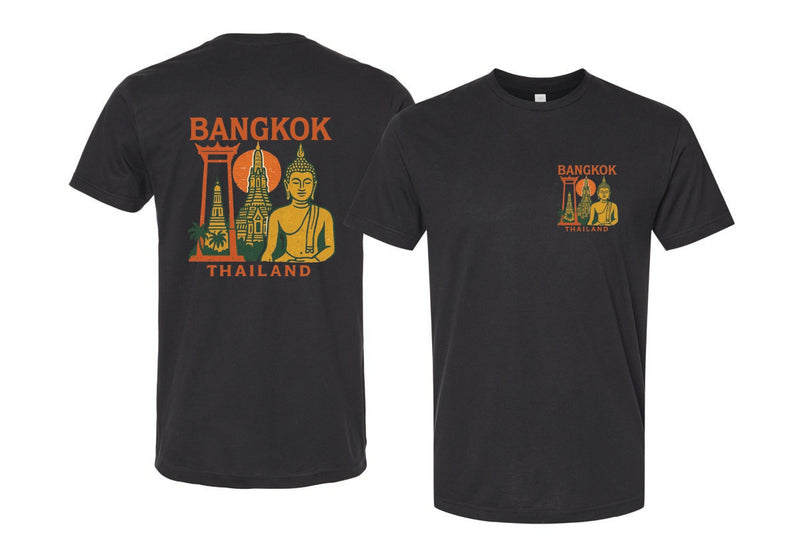 Bangkok Thailand Vintage Design Souvenir Unisex Cotton Crew Neck T-Shirt