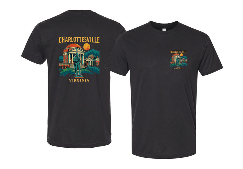 Charlottesville Virginia Vintage Design Souvenir Unisex Cotton Crew Neck T-Shirt