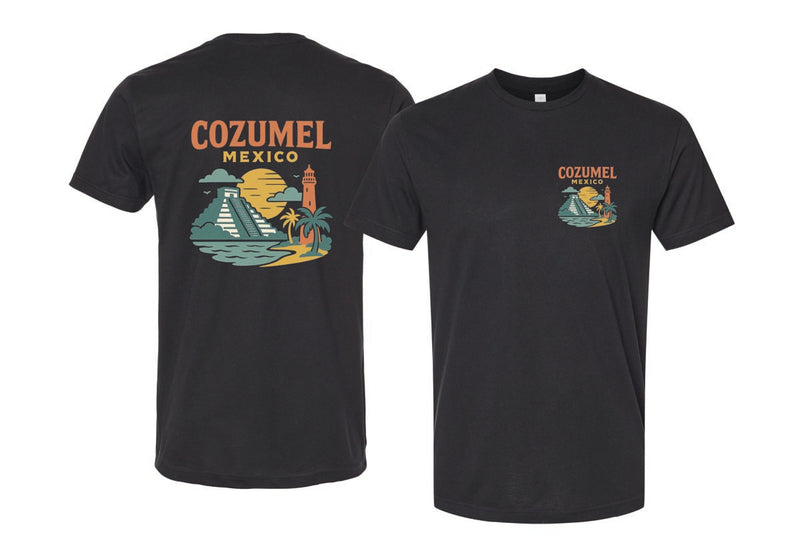 Cozumel Mexico Vintage Design Souvenir Unisex Cotton Crew Neck T-Shirt