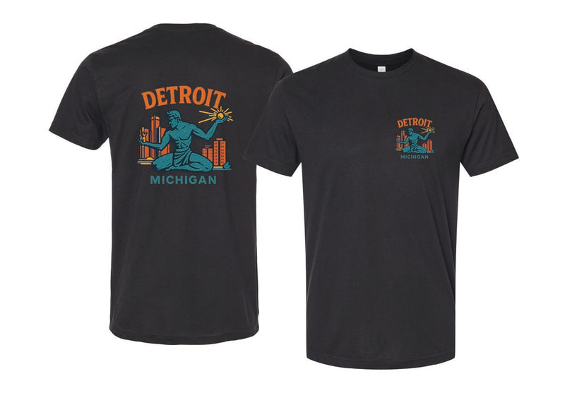 Detroit Michigan Vintage Design Souvenir Unisex Cotton Crew Neck T-Shirt