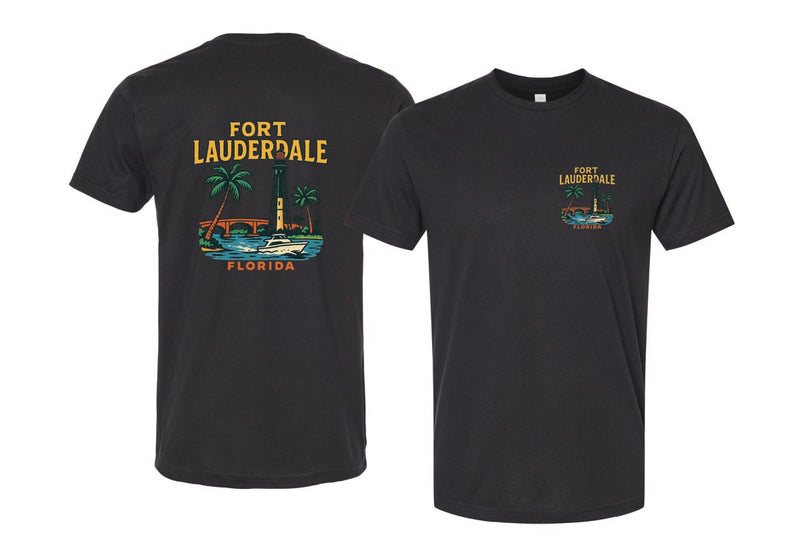 Fort Lauderdale Florida Vintage Design Souvenir Unisex Cotton Crew Neck T-Shirt