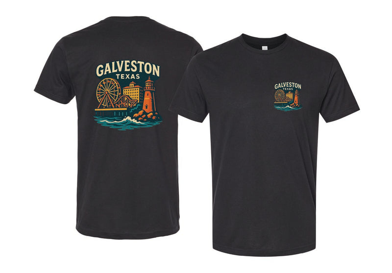 Galveston Texas Vintage Design Souvenir Unisex Cotton Crew Neck T-Shirt