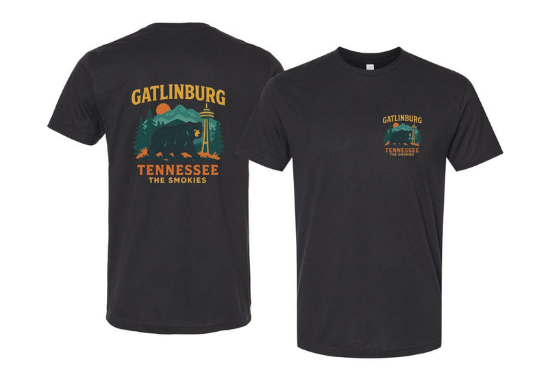 Gatlinburg Tennessee Vintage Design Souvenir Unisex Cotton Crew Neck T-Shirt