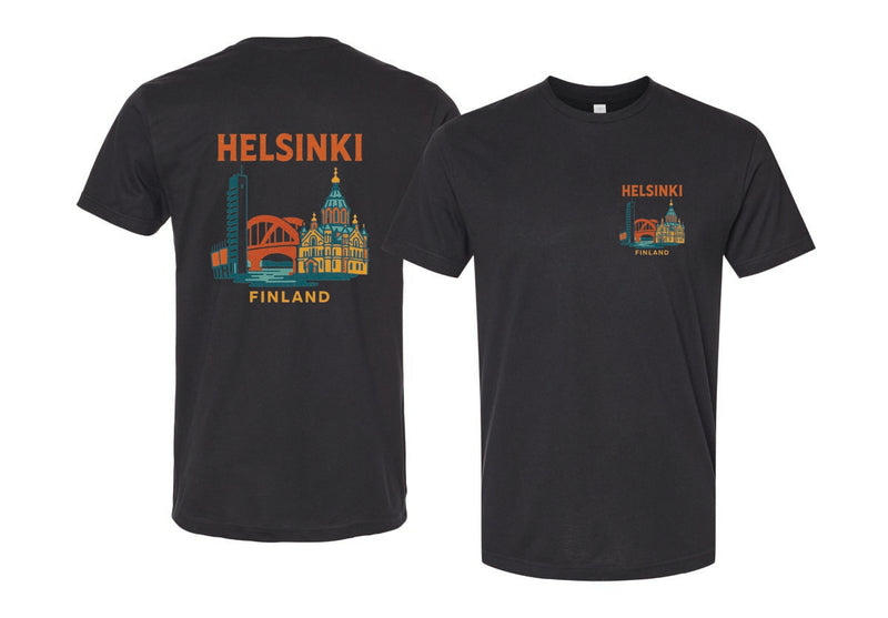 Helsinki Finland Vintage Design Souvenir Unisex Cotton Crew Neck T-Shirt