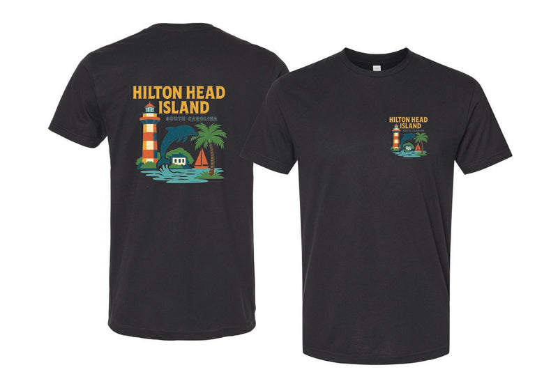 Hilton Head Island South Carolina Vintage Design Souvenir Unisex Cotton Crew Neck T-Shirt