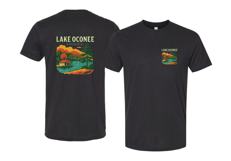 Lake Oconee Georgia Vintage Design Souvenir Unisex Cotton Crew Neck T-Shirt