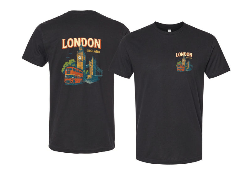 London England Vintage Design Souvenir Unisex Cotton Crew Neck T-Shirt