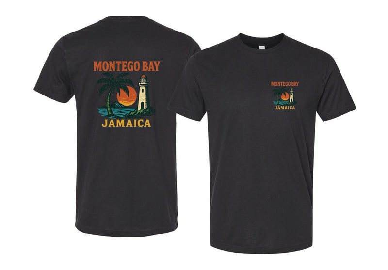 Montego Bay Jamaica Vintage Design Souvenir Unisex Cotton Crew Neck T-Shirt