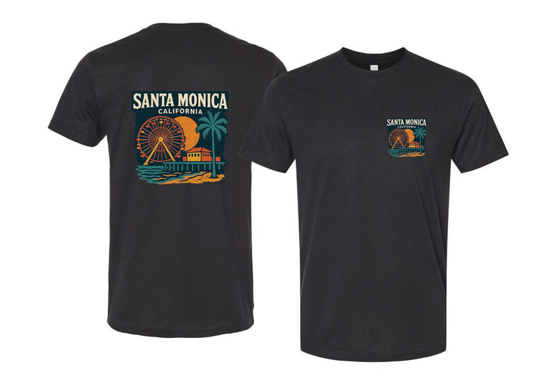 Santa Monica California Vintage Design Souvenir Unisex Cotton Crew Neck T-Shirt