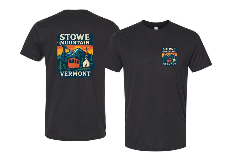 Stowe Mountain Vermont Vintage Design Souvenir Unisex Cotton Crew Neck T-Shirt