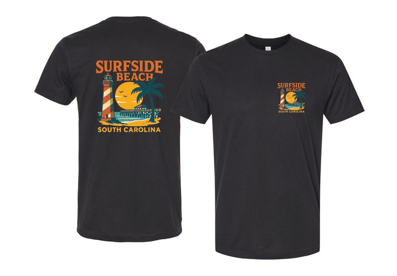 Surfside Beach South Carolina Vintage Design Souvenir Unisex Cotton Crew Neck T-Shirt