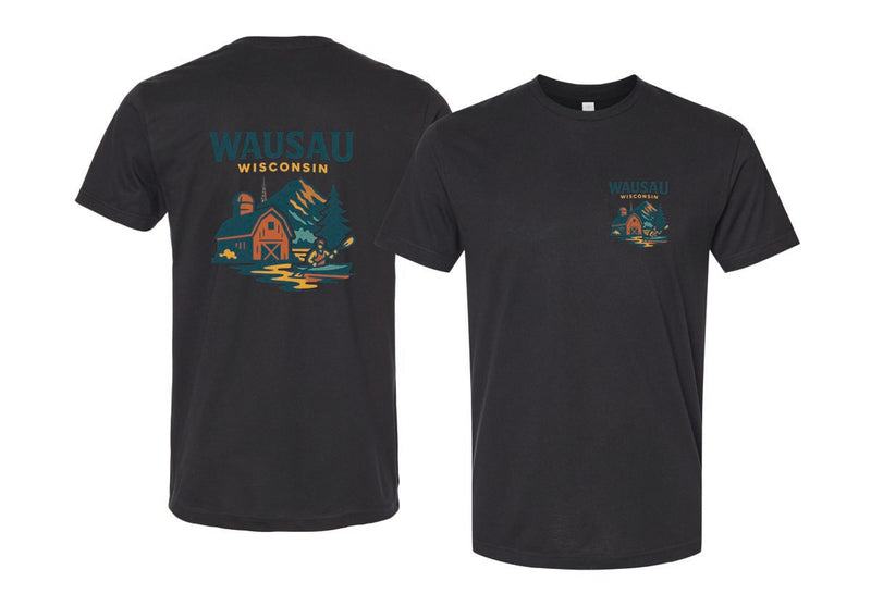 Wausau Wisconsin Vintage Design Souvenir Unisex Cotton Crew Neck T-Shirt