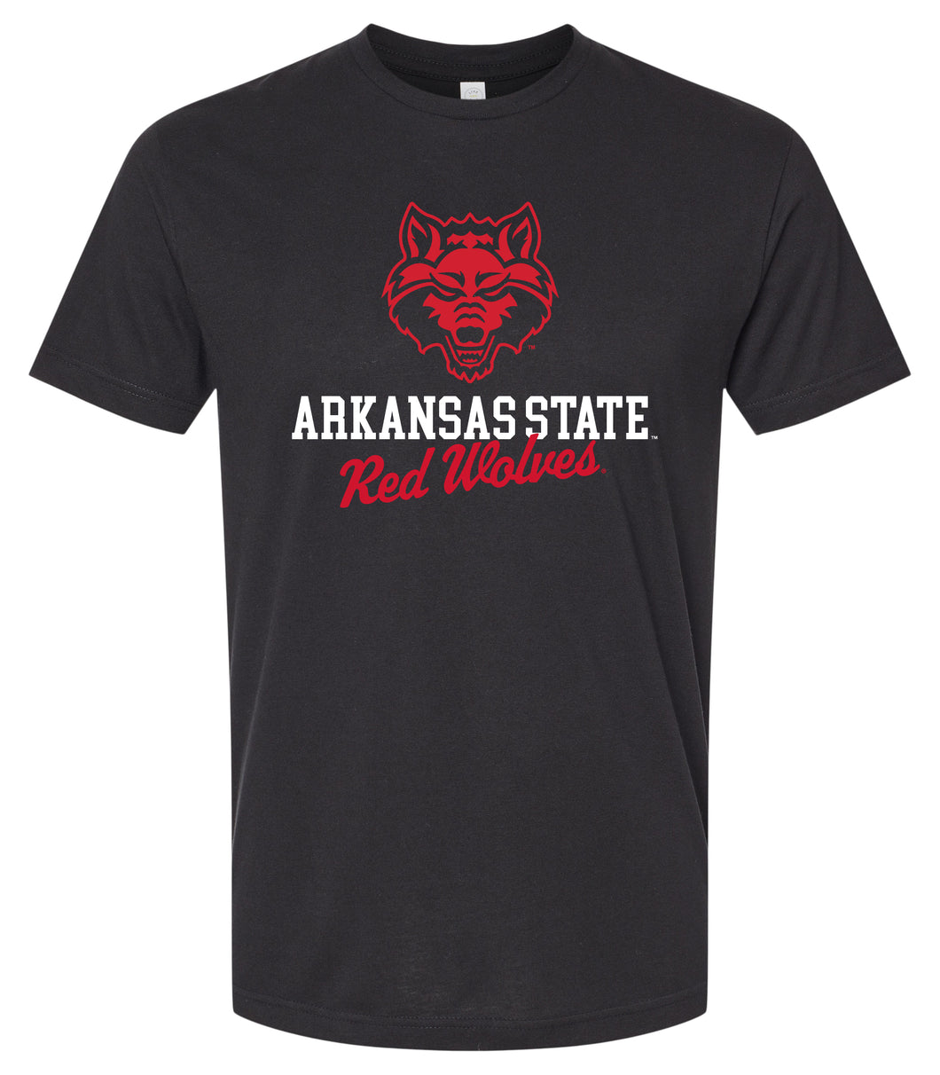 Arkansas State Officially Licensed Unisex Cotton T-Shirt – Large Front Script Design (Small)