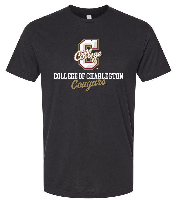 College of Charleston Officially Licensed Unisex Cotton T-Shirt – Large Front Script Design