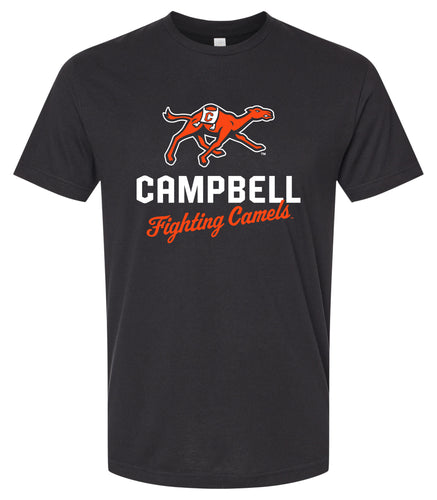 Campbell University Fighting Camels Officially Licensed Unisex Cotton T-Shirt – Large Front Script Design (Small)