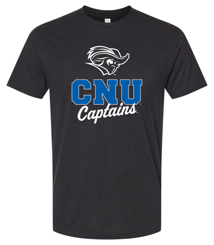 Christopher Newport Captains Officially Licensed Unisex Cotton T-Shirt – Large Front Script Design (Small)