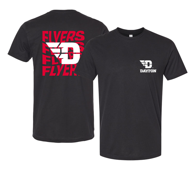 Dayton Flyers Officially Licensed Unisex T-Shirt – Left Chest and Large Back Ripple Design