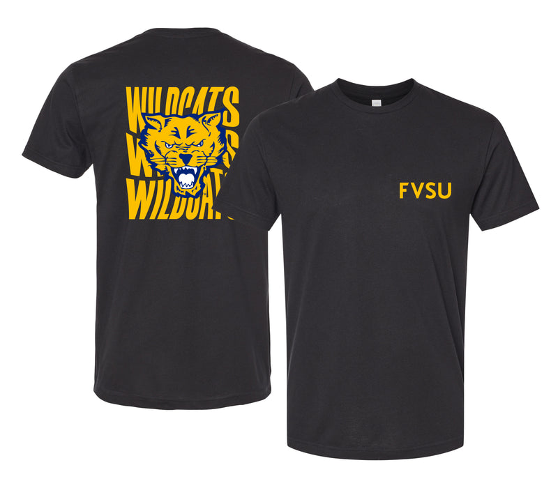 Fort Valley State University Officially Licensed Unisex T-Shirt – Left Chest and Large Back Ripple Design
