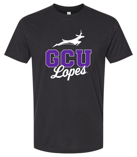 Grand Canyon University Lopes Officially Licensed Unisex Cotton T-Shirt – Large Front Script Design (Small)