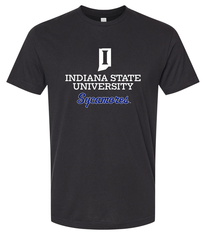 Indiana State University Officially Licensed Unisex Cotton T-Shirt – Large Front ScriptDesign