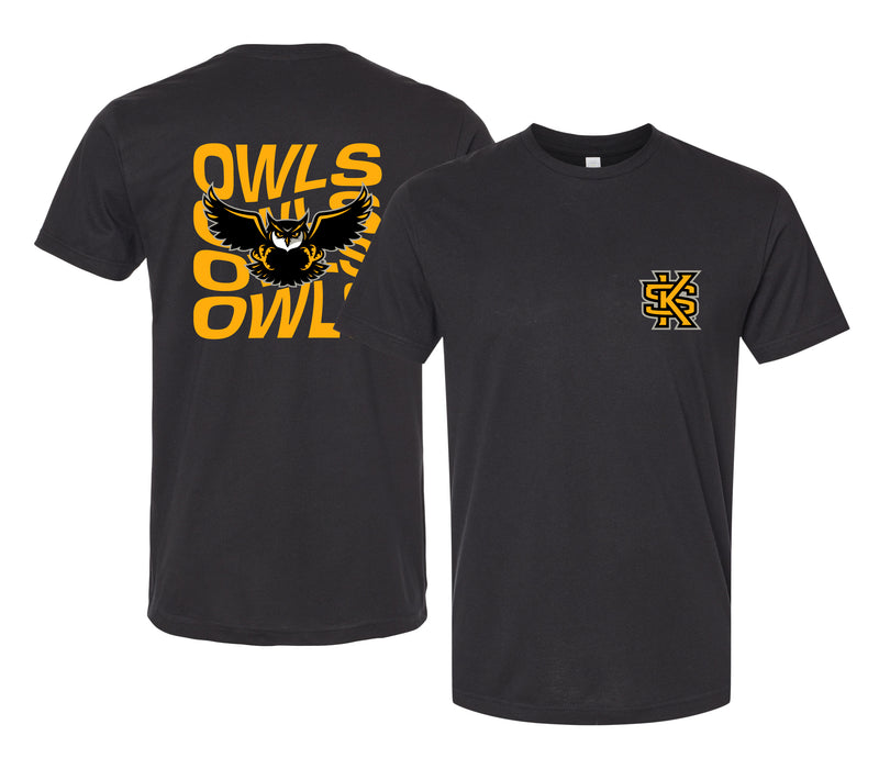 Kennesaw State University Officially Licensed Unisex T-Shirt – Left Chest and Large Back Ripple Design