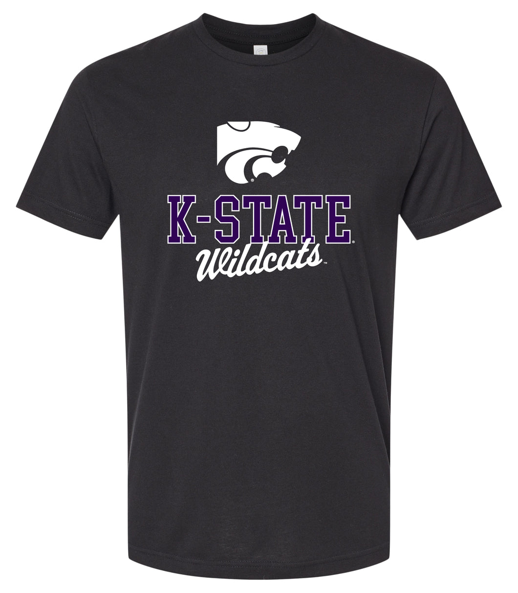 Kansas State Wildcats Officially Licensed Unisex Cotton T-Shirt – Large Front Script Design (Small)