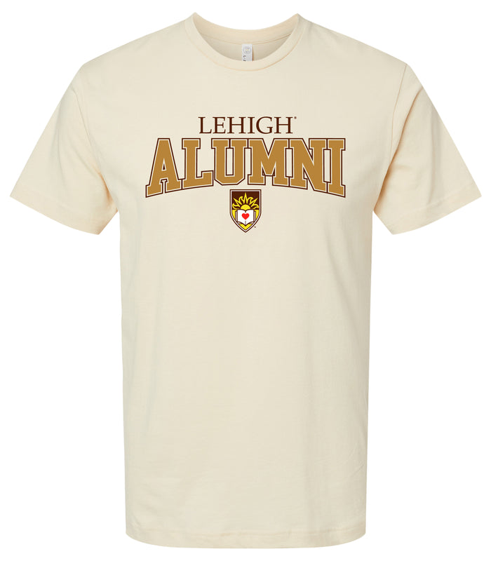 Lehigh University Mountain Hawks Officially Licensed Unisex Cotton T-Shirt – Large Front Alumni Design