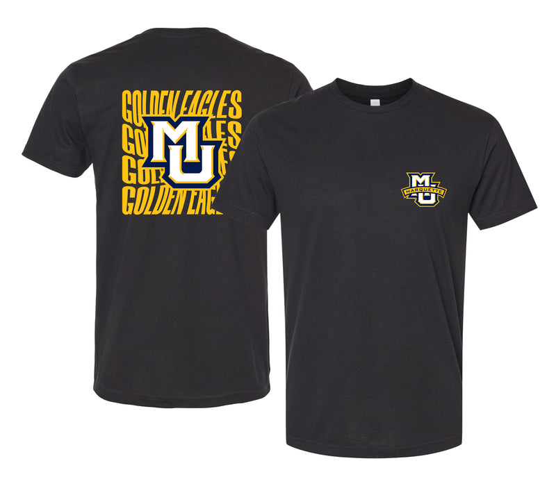 Marquette Golden Eagles Officially Licensed Unisex T-Shirt – Left Chest and Large Back Ripple Design