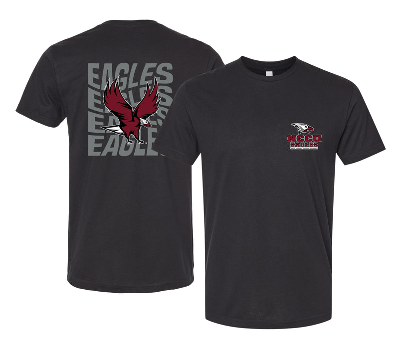 North Carolina Central Eagles Officially Licensed Unisex T-Shirt – Left Chest and Large Back Ripple Design