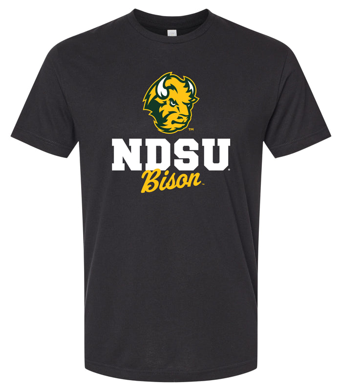 North Dakota State Bison Officially Licensed Unisex Cotton T-Shirt – Large Front Script Design