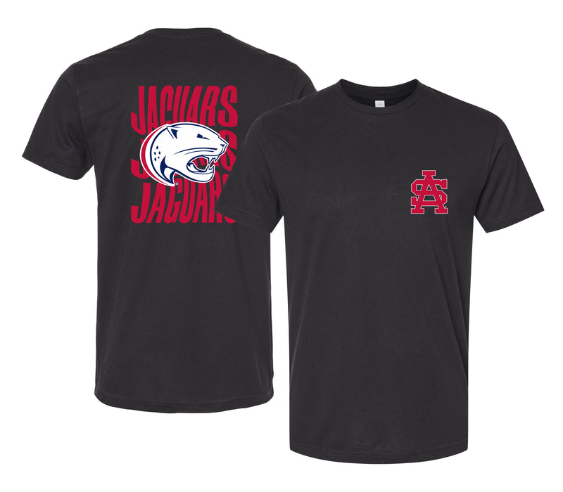 University of South Alabama Officially Licensed Unisex Cotton T-Shirt – Left Chest and Large Back Ripple Design XS