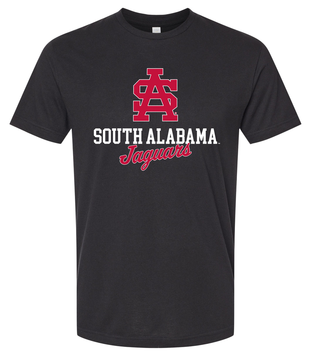 University of South Alabama Officially Licensed Unisex Cotton T-Shirt – Large Front Script Design (Small)