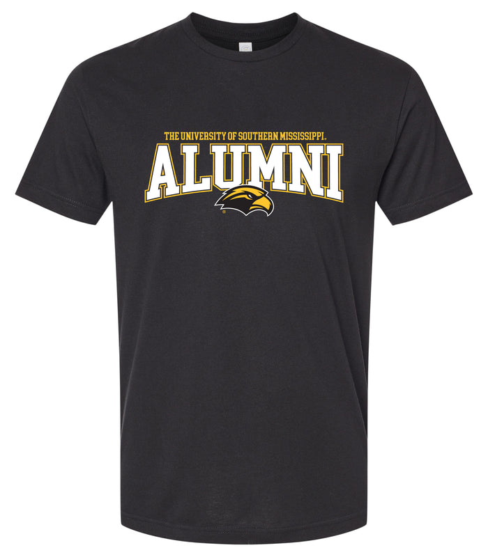 Southern Mississippi Golden Eagles Officially Licensed Unisex Cotton T-Shirt – Large Front Alumni Design XS