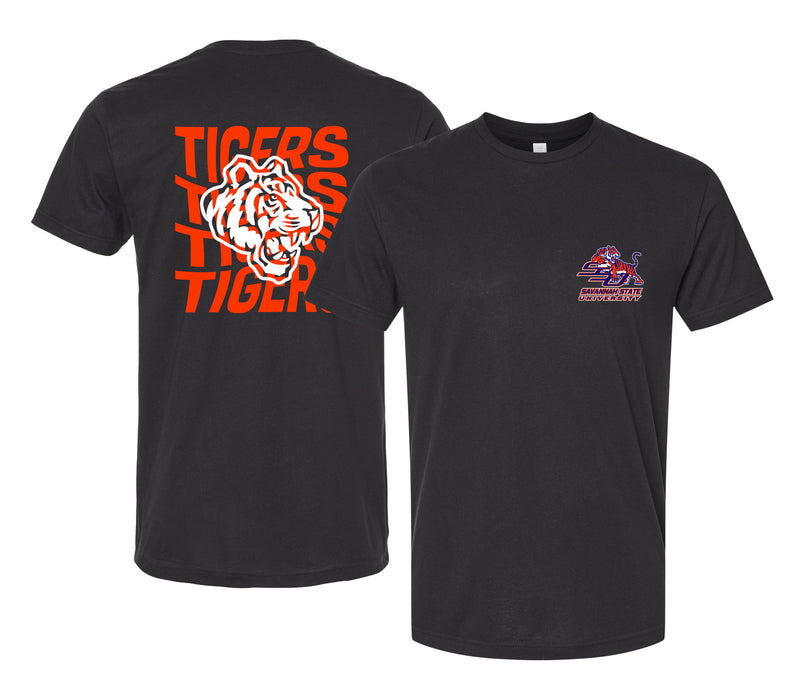 Savannah State University Officially Licensed Unisex T-Shirt – Left Chest and Large Back Ripple Design