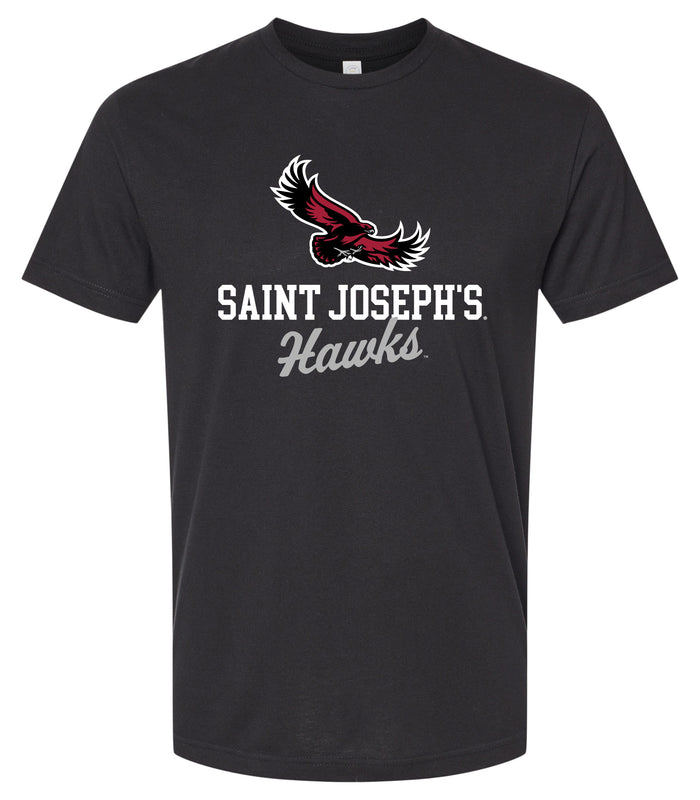 Saint Joseph's University Hawks Officially Licensed Unisex Cotton T-Shirt – Large Front Script Design XS